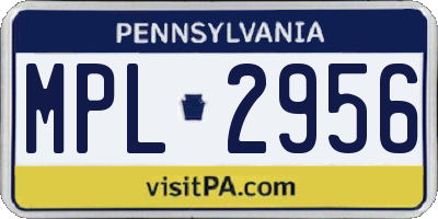 PA license plate MPL2956