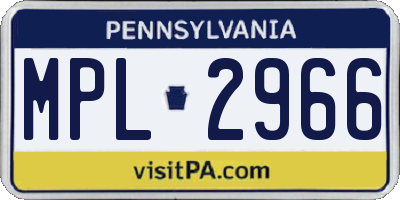 PA license plate MPL2966