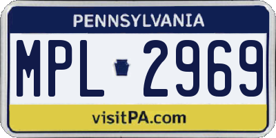 PA license plate MPL2969