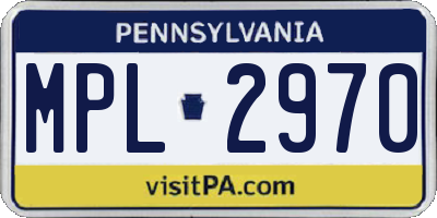 PA license plate MPL2970