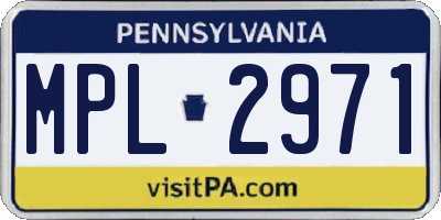 PA license plate MPL2971