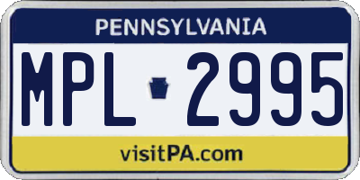 PA license plate MPL2995