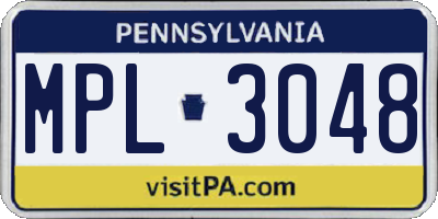 PA license plate MPL3048