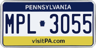 PA license plate MPL3055