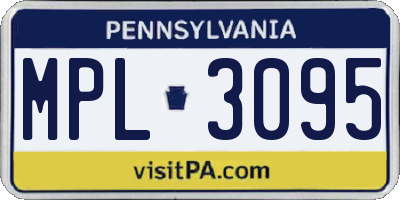 PA license plate MPL3095