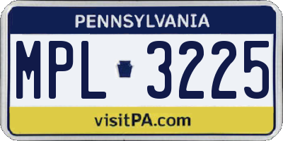 PA license plate MPL3225