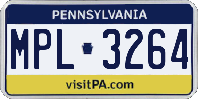 PA license plate MPL3264