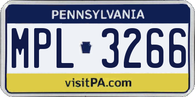 PA license plate MPL3266