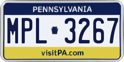 PA license plate MPL3267
