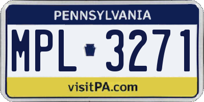 PA license plate MPL3271