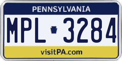 PA license plate MPL3284