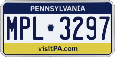 PA license plate MPL3297