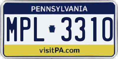 PA license plate MPL3310