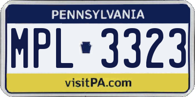 PA license plate MPL3323