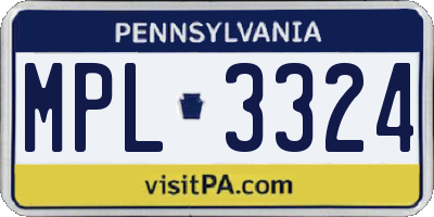 PA license plate MPL3324