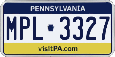 PA license plate MPL3327