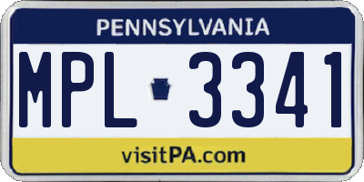 PA license plate MPL3341