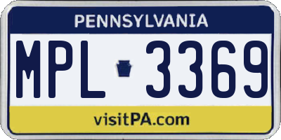 PA license plate MPL3369