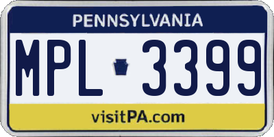 PA license plate MPL3399