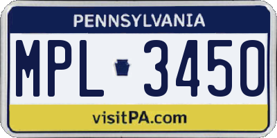 PA license plate MPL3450