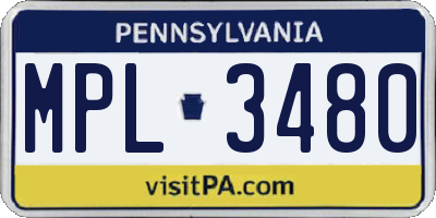 PA license plate MPL3480