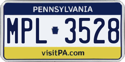 PA license plate MPL3528