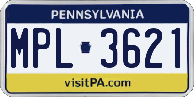 PA license plate MPL3621