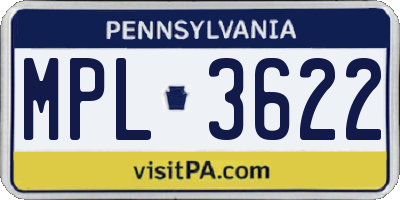 PA license plate MPL3622
