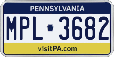 PA license plate MPL3682
