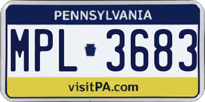 PA license plate MPL3683
