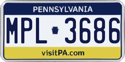 PA license plate MPL3686