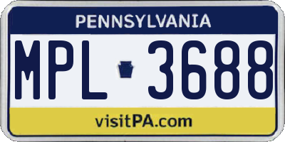 PA license plate MPL3688