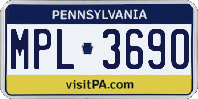 PA license plate MPL3690
