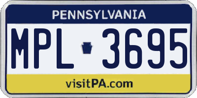 PA license plate MPL3695
