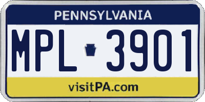 PA license plate MPL3901