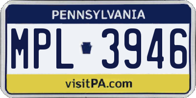 PA license plate MPL3946