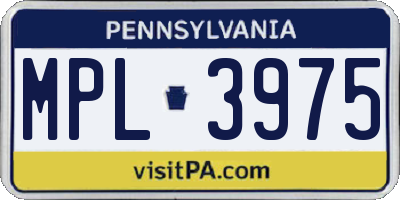 PA license plate MPL3975