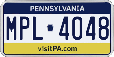 PA license plate MPL4048