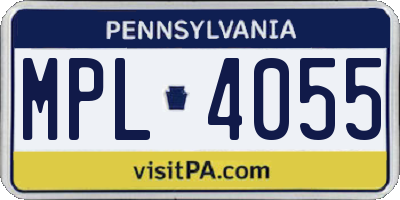 PA license plate MPL4055