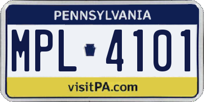 PA license plate MPL4101