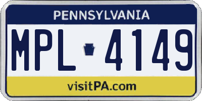 PA license plate MPL4149