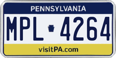 PA license plate MPL4264