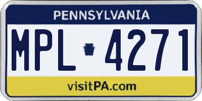 PA license plate MPL4271