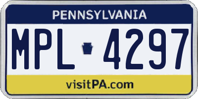 PA license plate MPL4297