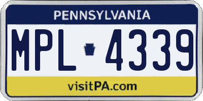 PA license plate MPL4339