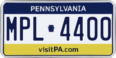 PA license plate MPL4400