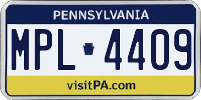 PA license plate MPL4409