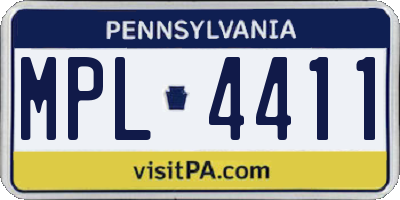 PA license plate MPL4411