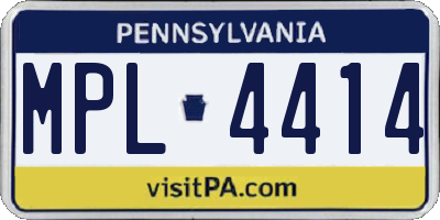 PA license plate MPL4414