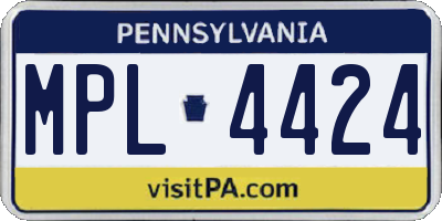 PA license plate MPL4424